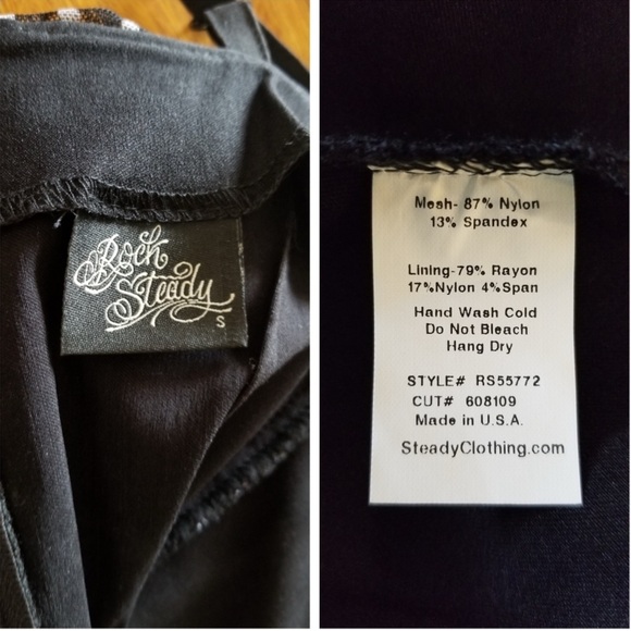 Rocksteady Black and White Polka Dot Swing Dress Size S - Picture 6 of 7